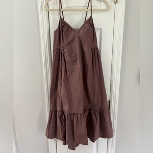 Gap V neck thin strap 100% cotton midi dress